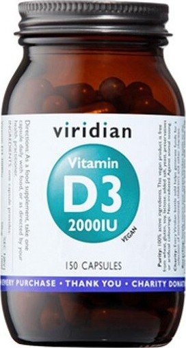 Viridian Vitamin D3 2000IU cps.150