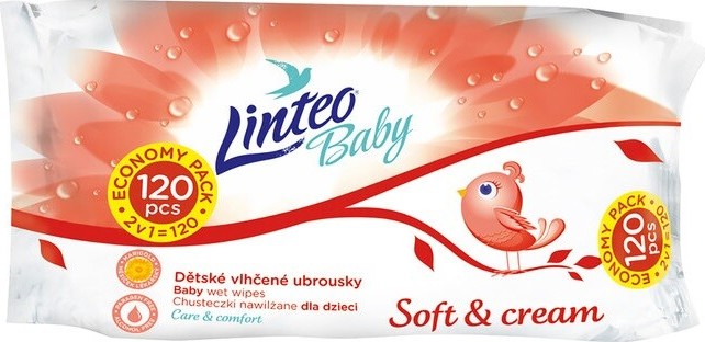 Vlhčené ubrousky LINTEO BABY Soft&cream 120ks