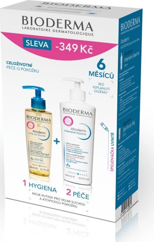 Bioderma Atoderm Intensive Baume 500 ml + Sprchový olej 200 ml dárková sada