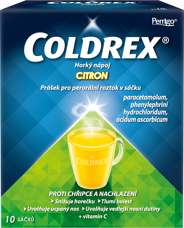 COLDREX HORKÝ NÁPOJ CITRON 750MG/10MG/60MG POR PLV SOL SCC 10 II