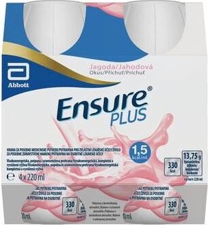 ENSURE PLUS JAHODOVÁ PŘÍCHUŤ perorální roztok 4x220ml