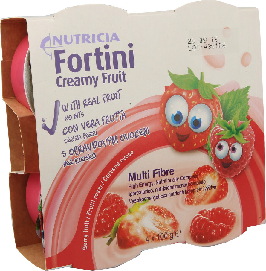 FORTINI CREAMY FRUIT MULTI FIBRE ČERVENÉ OVOCE POR SOL 4X100G