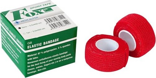 FOX ELASTIC BANDAGE samodržící bandáž 2.5cmx4.5m 2ks