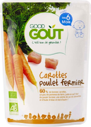 Good Gout Mrkev+farmářské kuřátko BIO 190g 6M