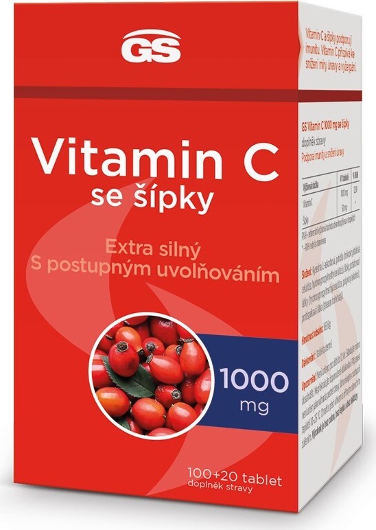 GS Vitamin C1000 se šípky tbl.100+20 - balení 3 ks