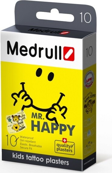 Medrull náplast dětská KIDS tetovací Mr.Happy 10ks