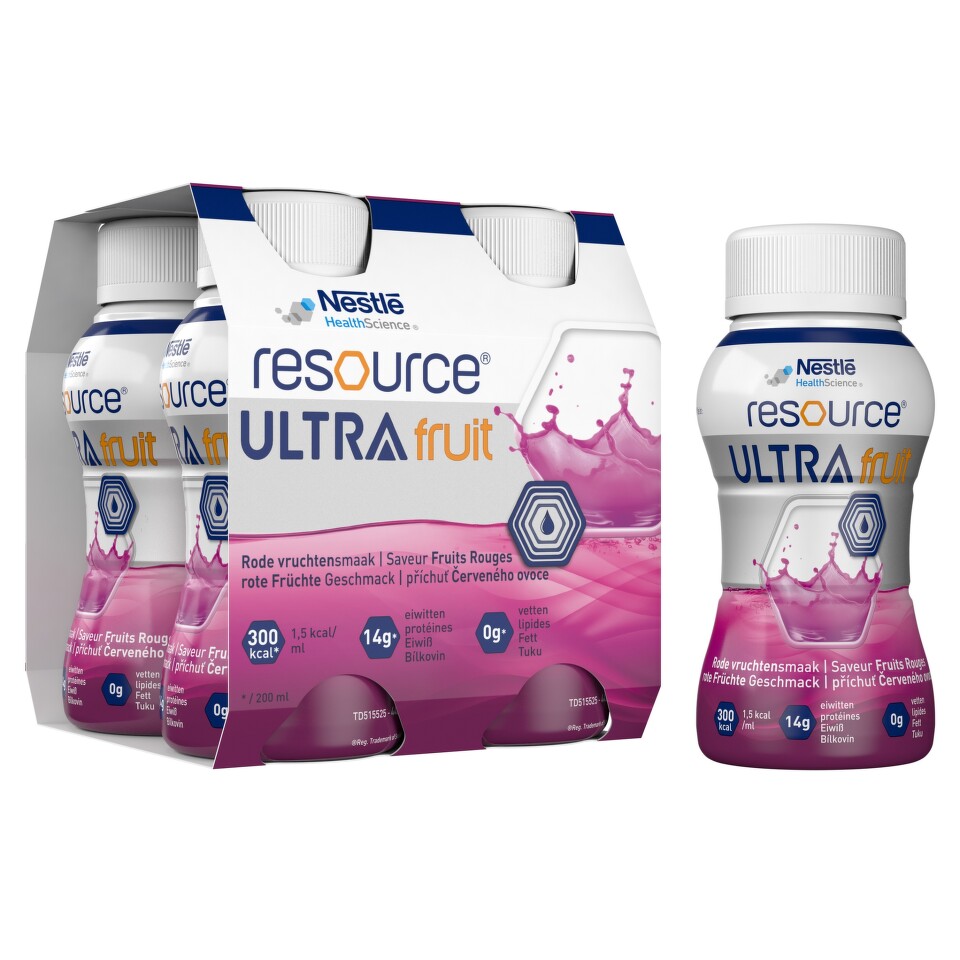 RESOURCE ULTRA FRUIT ČERVENÉ OVOCE perorální roztok 4X200ML