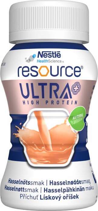 RESOURCE ULTRA + HIGH PROTEIN PŘÍCHUŤ LÍSKOVÝ OŘÍŠEK POR SOL 4X125ML