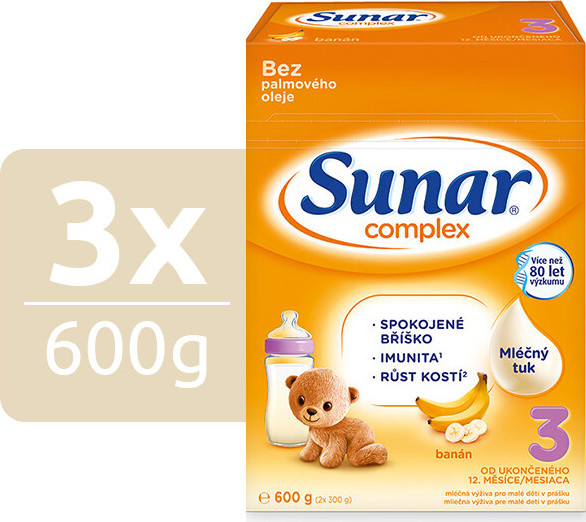 Sunar Complex 3 banán 600g - balení 3 ks