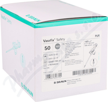 Vasofix Safety 16G 1.7x50mm šedá 50ks