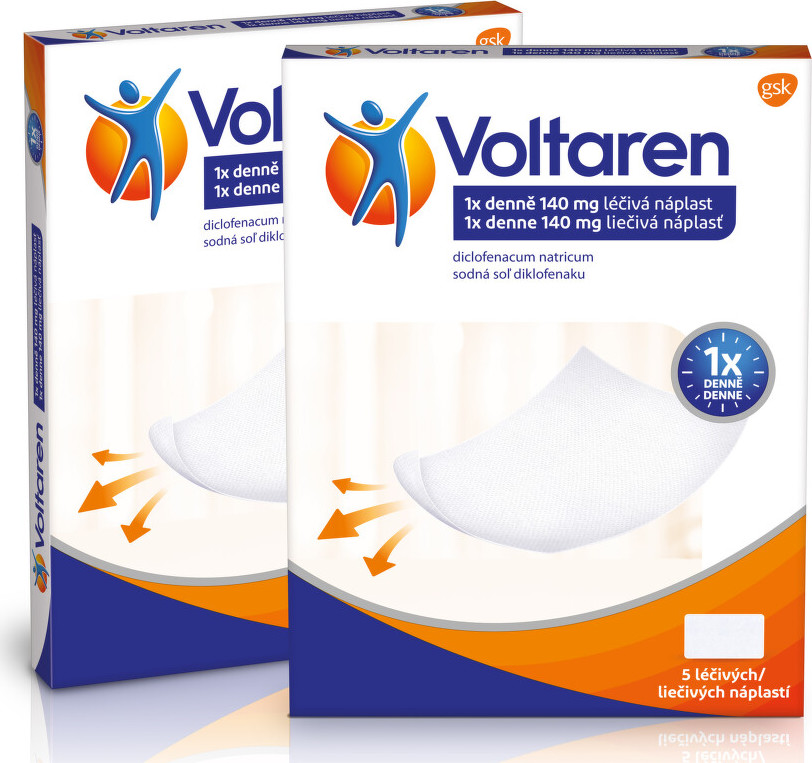 Voltaren 140 mg léčívá náplast proti bolesti 5ks - balení 2 ks