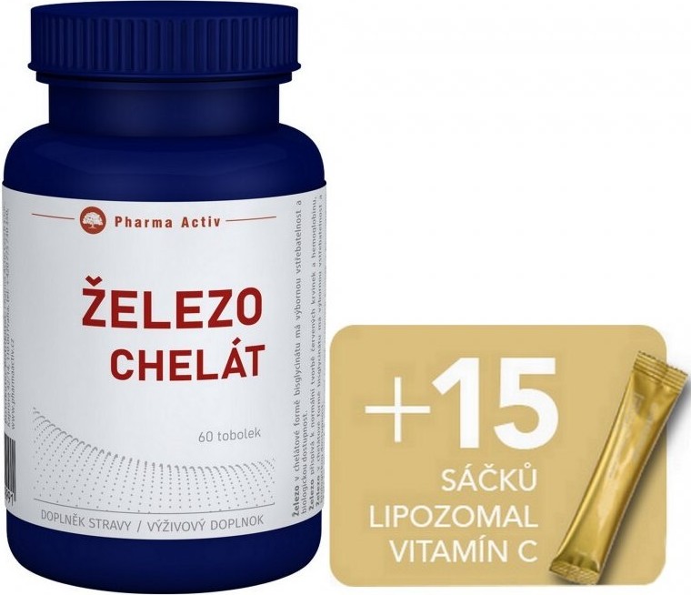 ŽELEZO Chelát tob.60+Liposomal C 1000mg 15sáčků