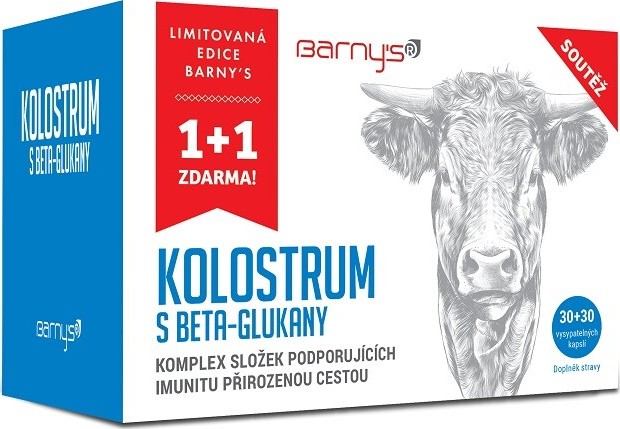 Barny`s Kolostrum s betaglukany limit.edi. 60 kapslí