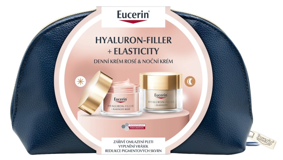 Eucerin Hyaluron-Filler + Elasticity Rosé denní krém 50 ml + noční krém 50 ml