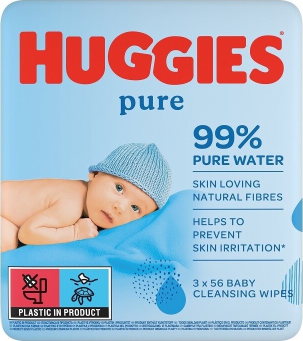 HUGGIES Pure Triplo vlhčené ubrousky 3x56ks