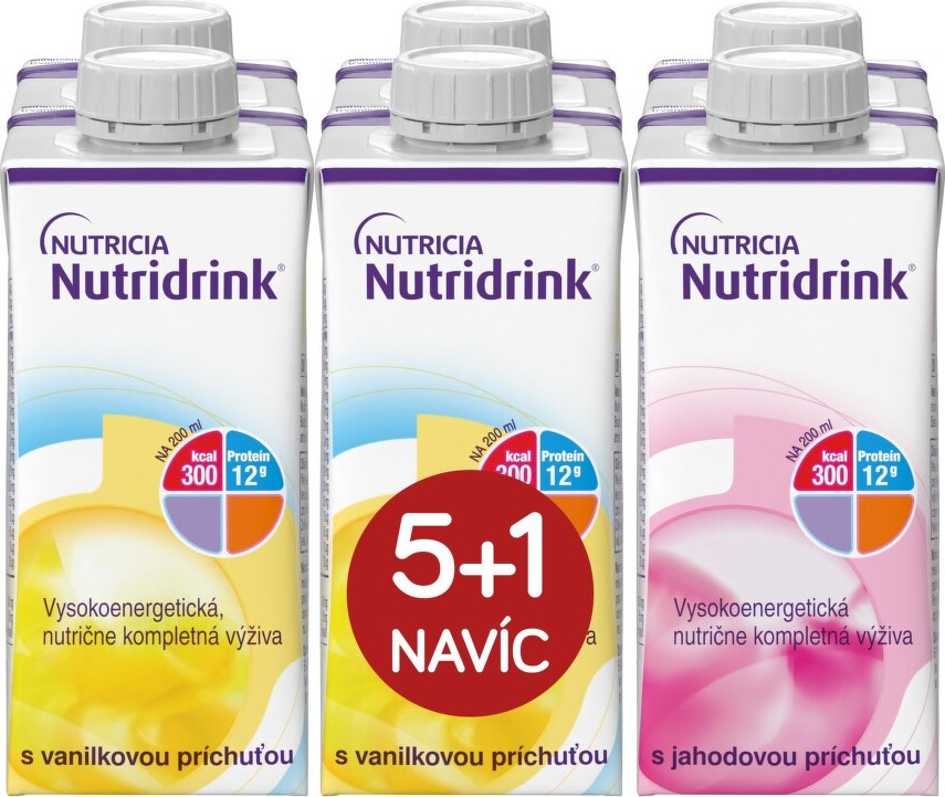 Nutridrink balíček 5+1 (vanilka-jahoda) 6x200ml