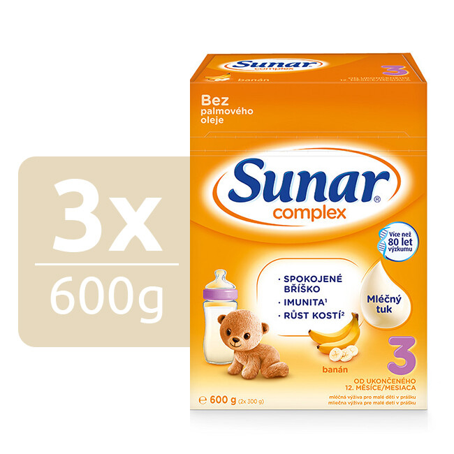 Sunar Complex 3 banán 600g - balení 3 ks