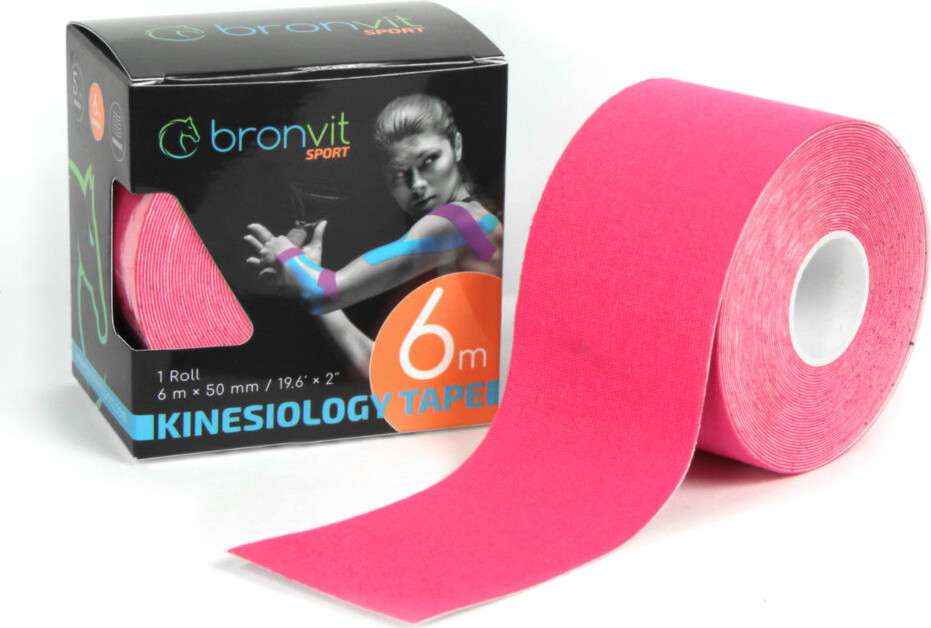 BronVit Sport Kinesio Tape classic růžová 5cmx6m