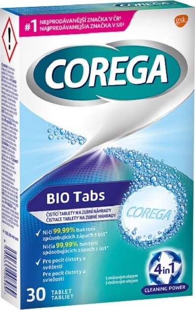 Corega Bio Tabs čisticí tablety 30ks - balení 2 ks