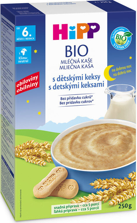 HiPP Mléč.kaše na noc dětské keksy BIO 6m 250g