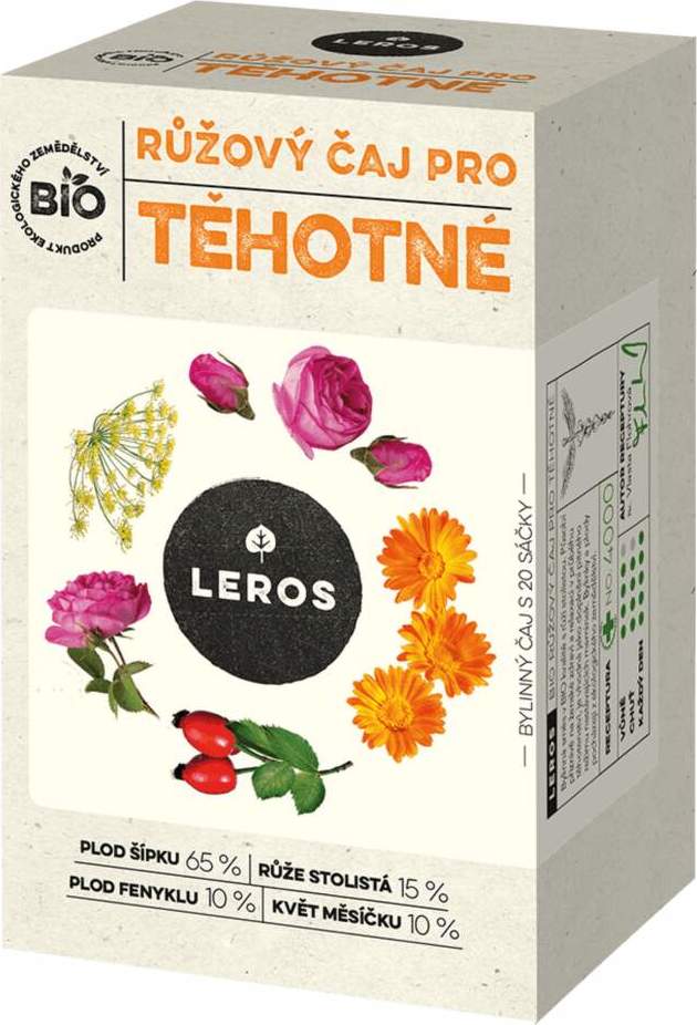 LEROS Růžový čaj pro těhotné BIO 20x2g