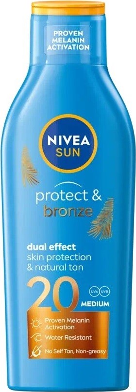 NIVEA SUN mléko na opalování podporující zhnědnutí OF20 200ML