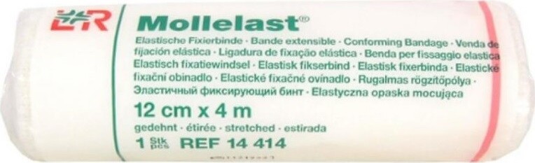 Obinadlo elastické fixační - MOLLELAST 12 cm X 4m