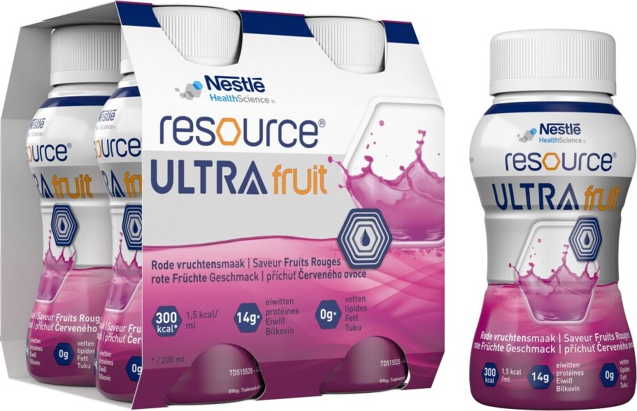 RESOURCE ULTRA FRUIT ČERVENÉ OVOCE perorální roztok 4X200ML