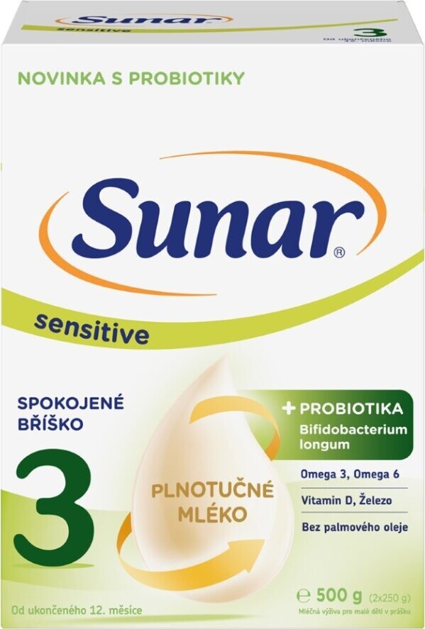 Sunar Sensitive 3 od 12m+ 500g - balení 3 ks