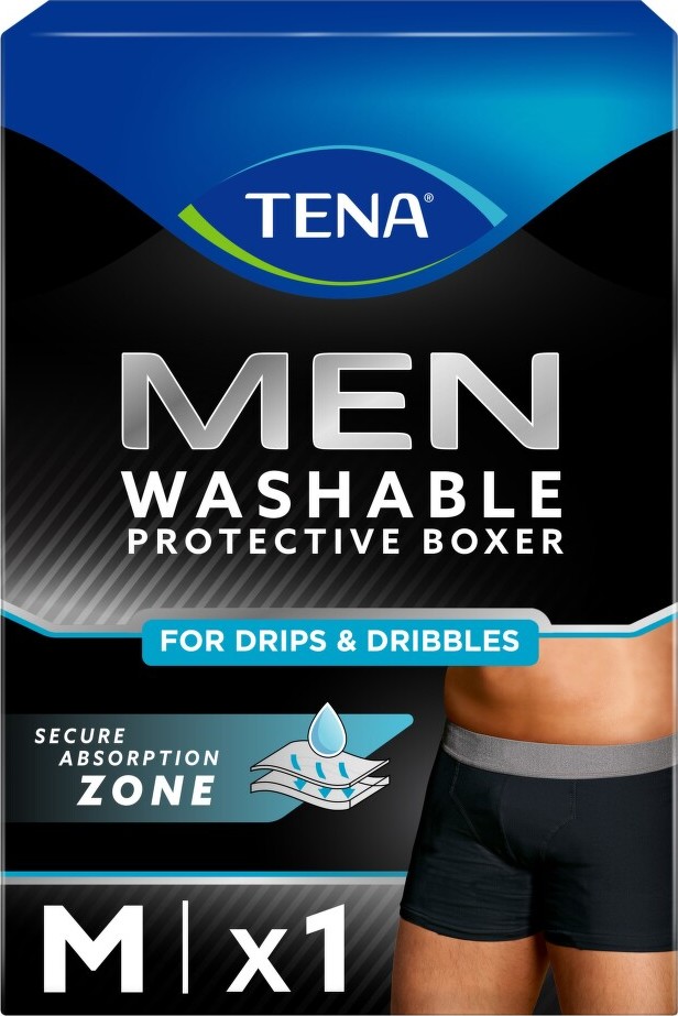 TENA Men Washable Boxers M černé inkontinenční boxerky 3ks