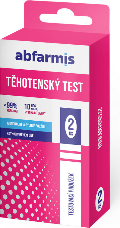 Abfarmis Těhotenský test 10mIU/ml - proužek - 2ks