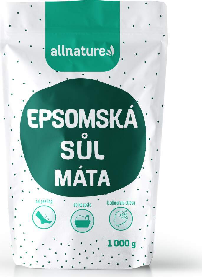 Allnature Epsomská sůl Máta 1000g