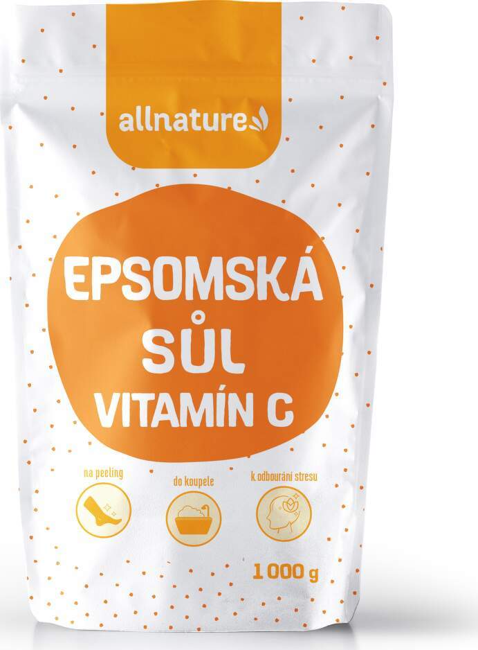 Allnature Epsomská sůl s vitamínem C 1000g