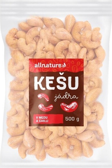 Allnature Kešu v medu a chilli 500g