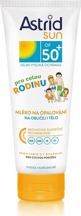 Astrid SUN opalovací mléko rodinné OF50+ 250ml