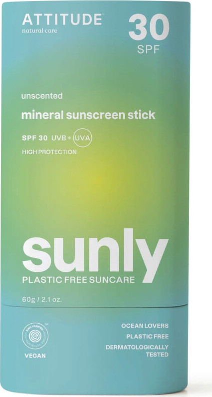 ATTITUDE Ochranná minerální tyčinka na tělo bez vůně SPF30 60g