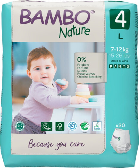 Bambo Nature Pants 4 natahovací tréninkové plenkové kalhotky 7-12kg 20ks