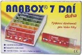 Dávkovač na léky ANABOX 7 dní duha