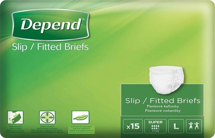 Depend Slip Super inkontinenční kalhotky vel.L 15ks