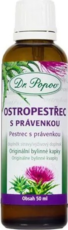 Dr.Popov Kapky bylinné Ostropestřec s právenkou 50ml