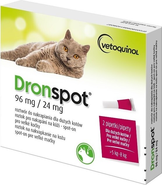 Dronspot 96mg/24mg velké kočky spot-on 2x1.12ml