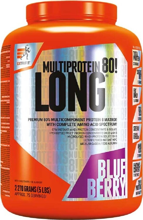 Extrifit Long 80 Multiprotein 2270g borůvka