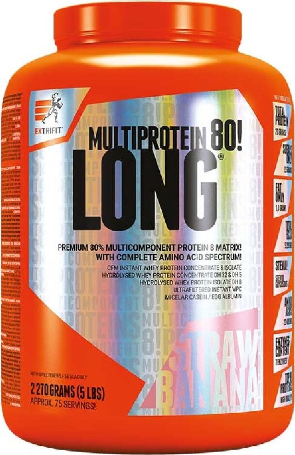 Extrifit Long 80 Multiprotein 2270g jahoda - banán