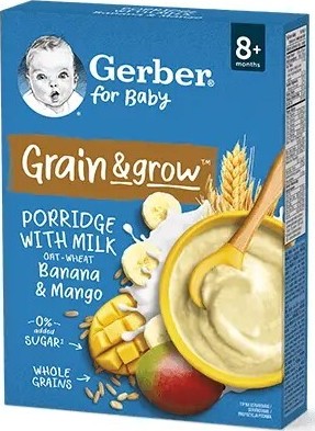 Gerber Mléčná kaše pšenično-ovesná mango banán 200g 8M