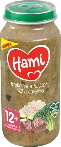 Hami Brokolice s hovězím rýží a cuketou 250g 12M+