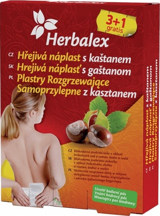 Herbalex hřejivá nápl. s kaštan. 4 ks