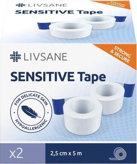 LIVSANE Fixační náplast Sensitive 2.5cmx5m 2ks