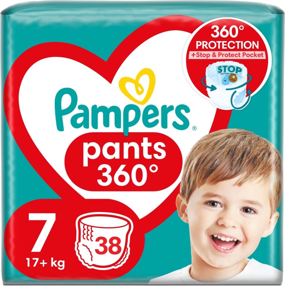 Pampers Pants 7 plenkové kalhotky 17kg+ 38ks