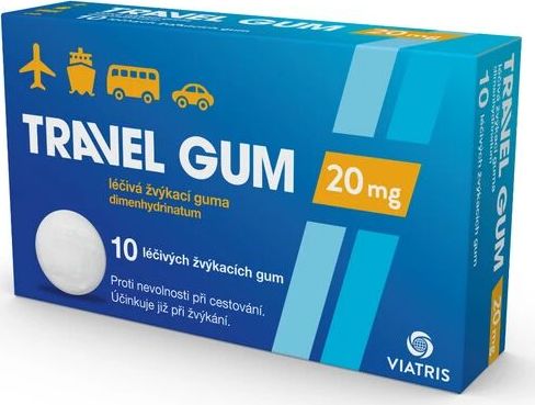 TRAVEL GUM 20MG GUM MND 10