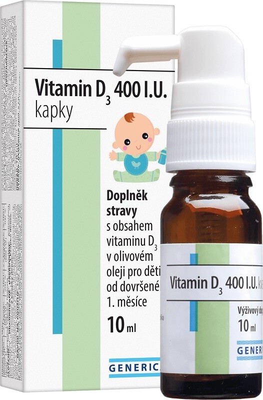 Vitamin D3 400 I.U. kapky 10 ml Generica